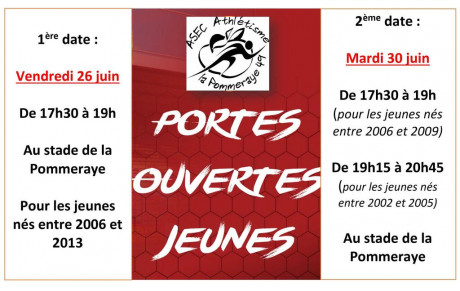 Portes ouvertes pour les jeunes le 26 et 30 juin !