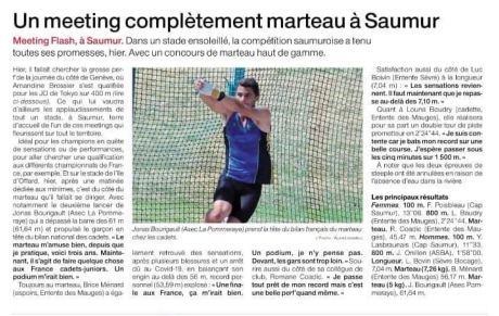 Meeting de Saumur : Jonas Bourigault s'offre la première place au bilan français chez les cadets !